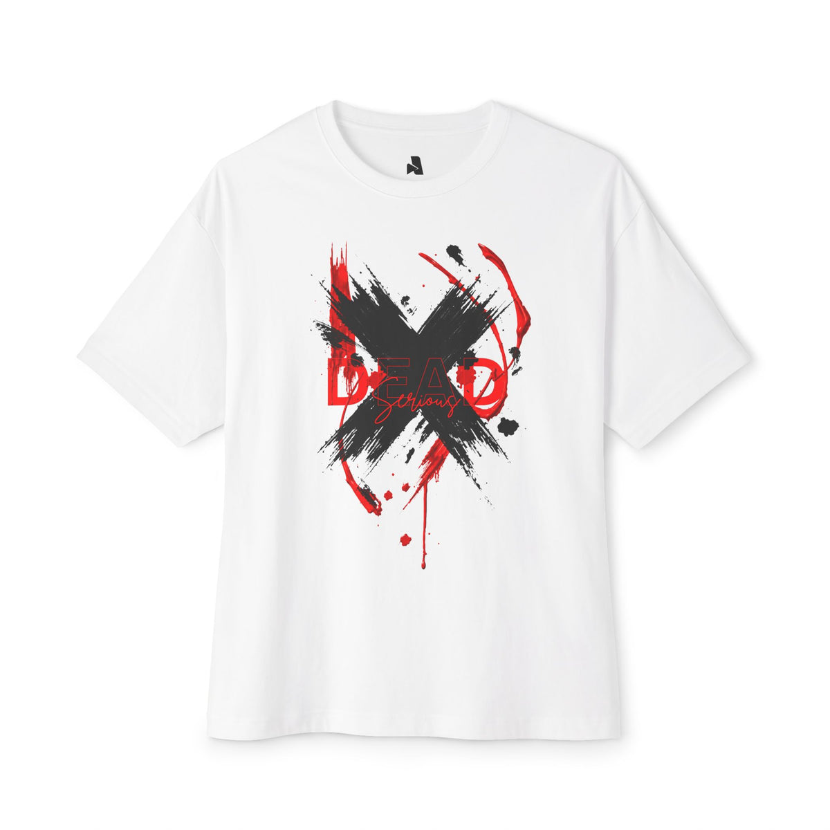 Boxy Tee — Red & Black Grunge X Graphic