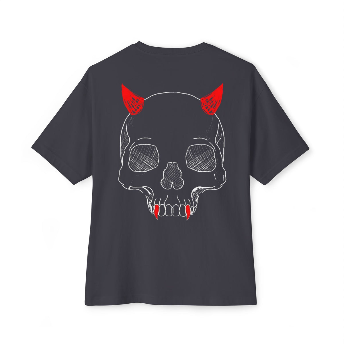 Doodled Skull Oversized Boxy Tee