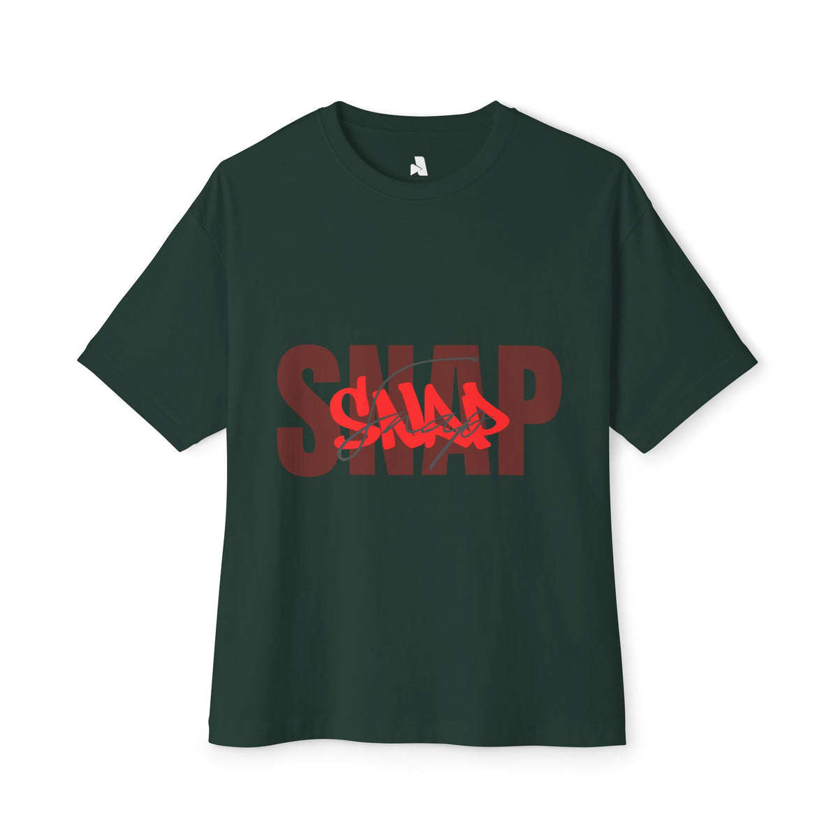 Boxy Tee — 'SNAP' Red Graffiti Logo Oversized T-Shirt
