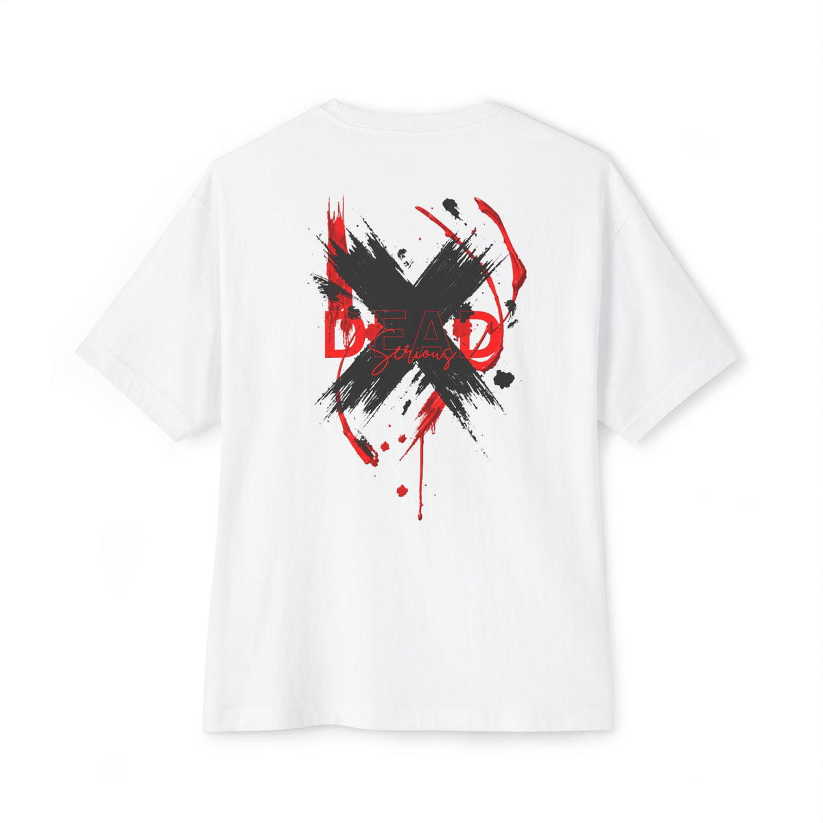 Boxy Tee with Grunge Paint X Graphic — Oversized Streetwear T-Shirt