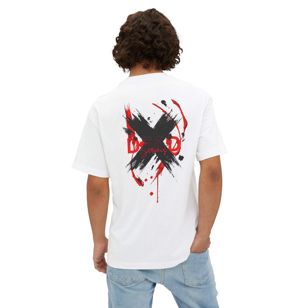 Boxy Tee with Grunge Paint X Graphic — Oversized Streetwear T-Shirt