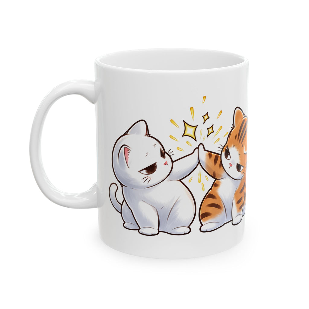 Cute Kitten Pair Ceramic Mug – Adorable Cat Illustration Coffee Cup (11oz, 15oz)