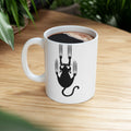 Funny Cat Face Ceramic Mug – Cute Grumpy Cat Coffee Cup (11oz, 15oz)