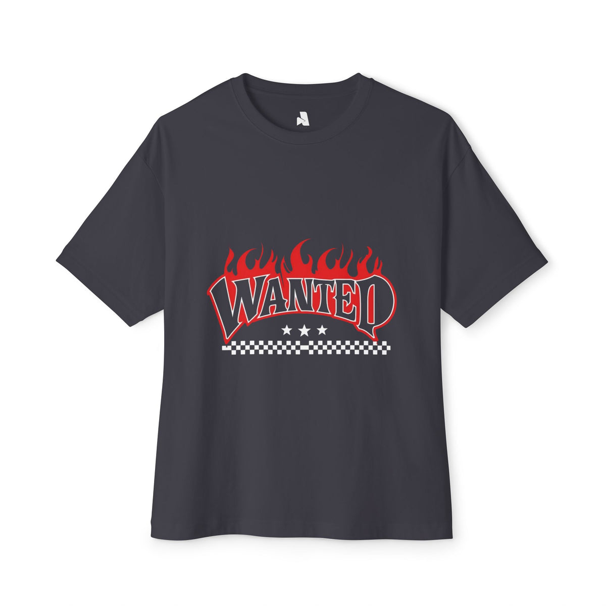 Wanted Flame Graphic Tee — Oversized Boxy T‑Shirt
