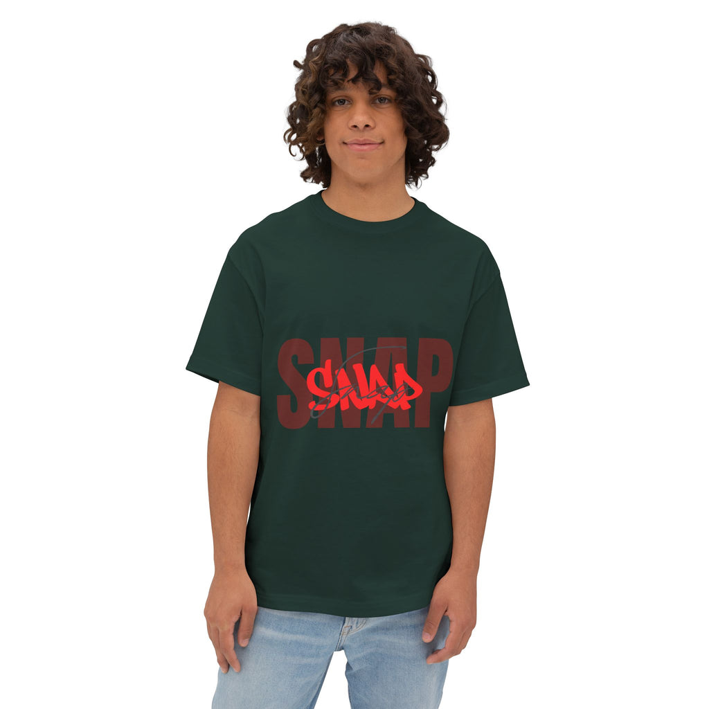 Boxy Tee — 'SNAP' Red Graffiti Logo Oversized T-Shirt