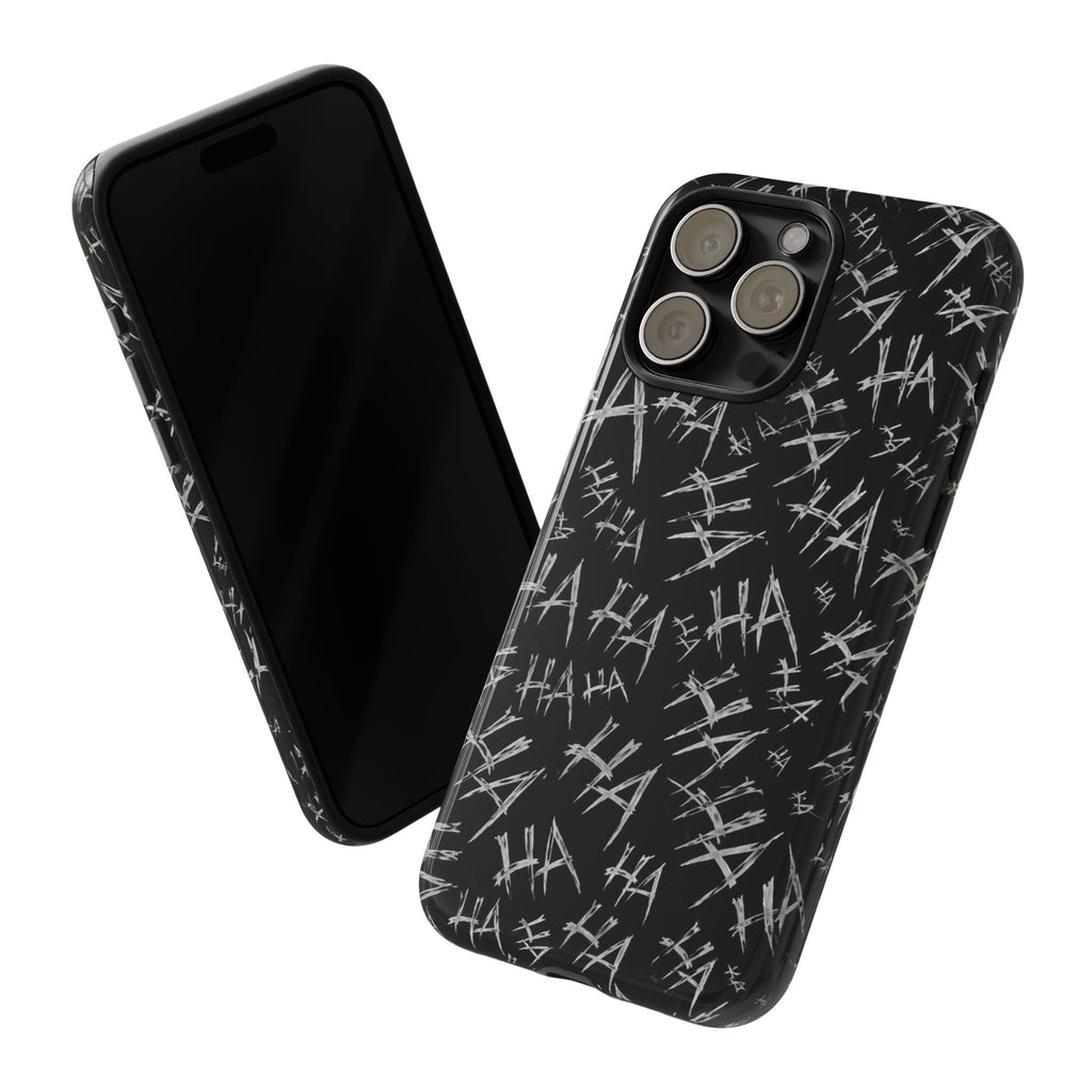 Phone Case — Black 'HA' Graffiti Pattern Protective Case