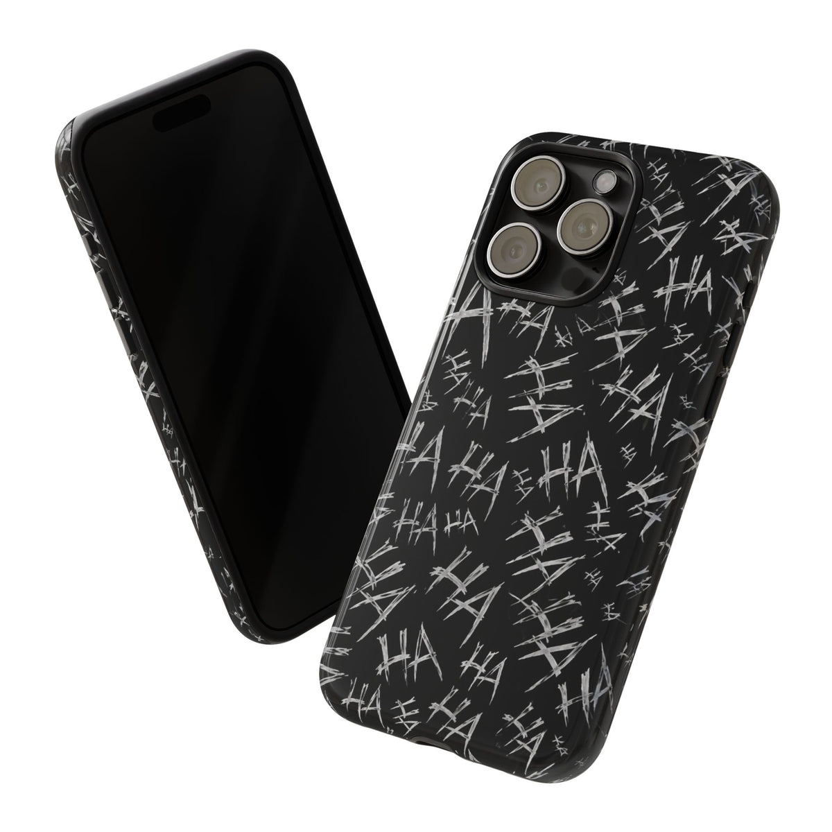 Phone Case — Black 'HA' Graffiti Pattern Protective Case