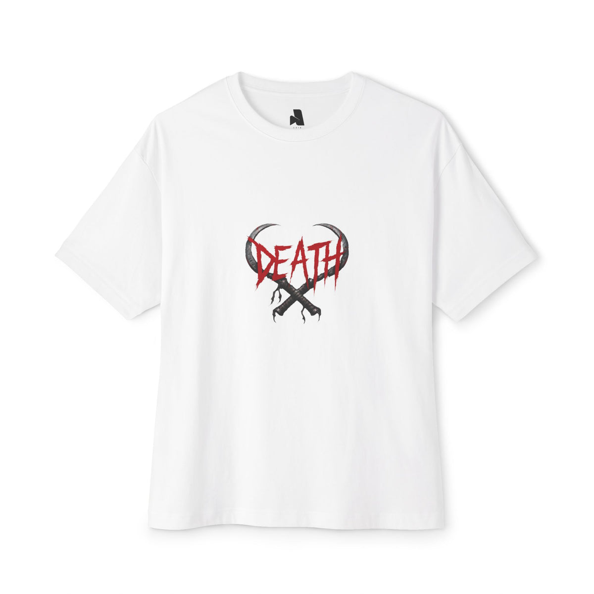 Death Graphic Tee — Gothic Punk Oversized Boxy T-Shirt