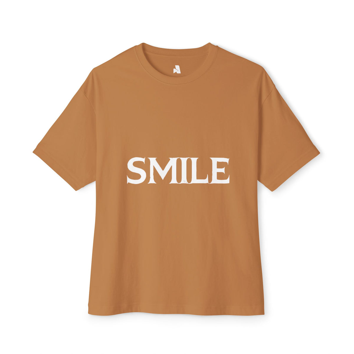 SMILE Graphic Tee — Black Oversized Boxy Shirt with White Gothic Text