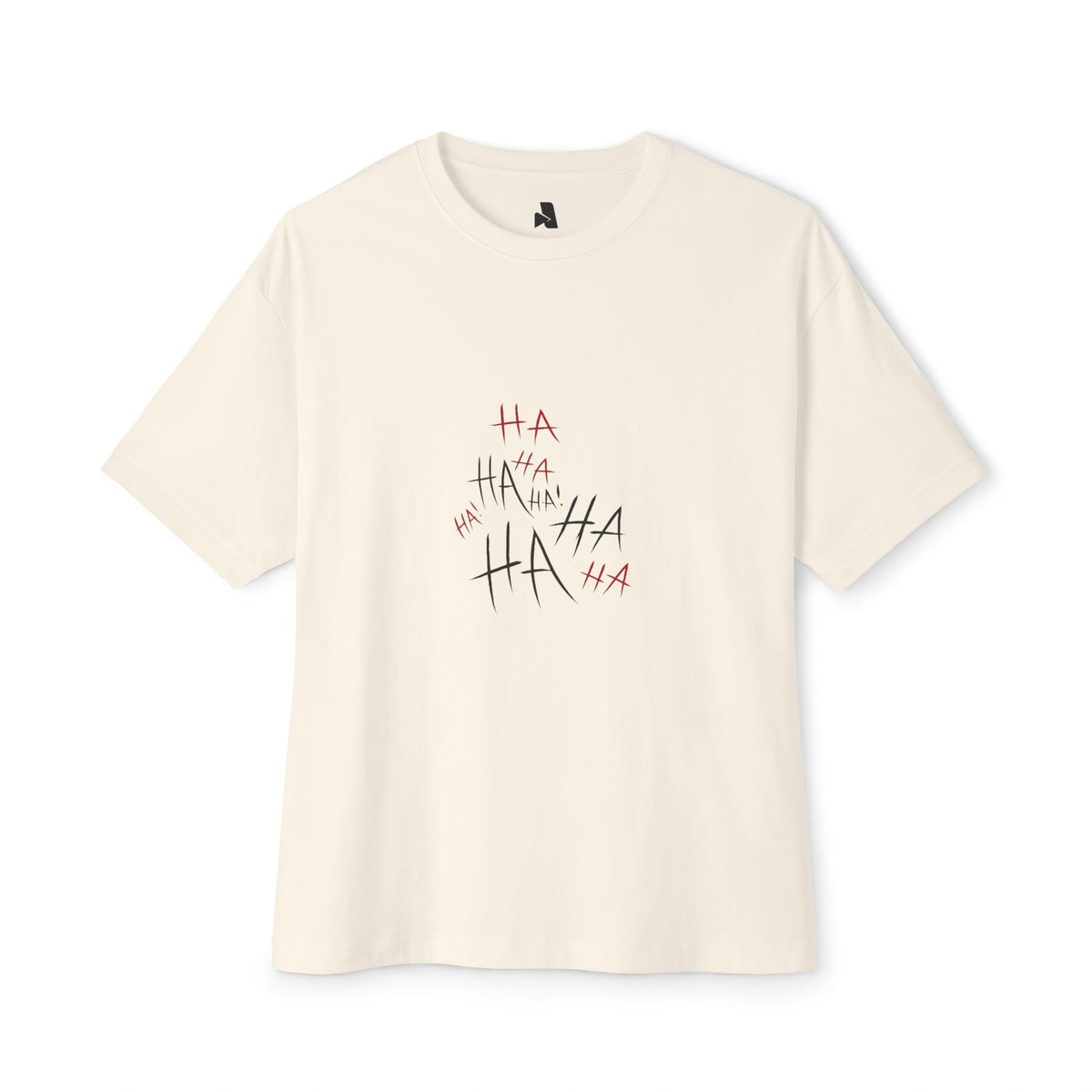 Boxy Tee — Minimal 'HA HA' Sketch Graphic T-Shirt