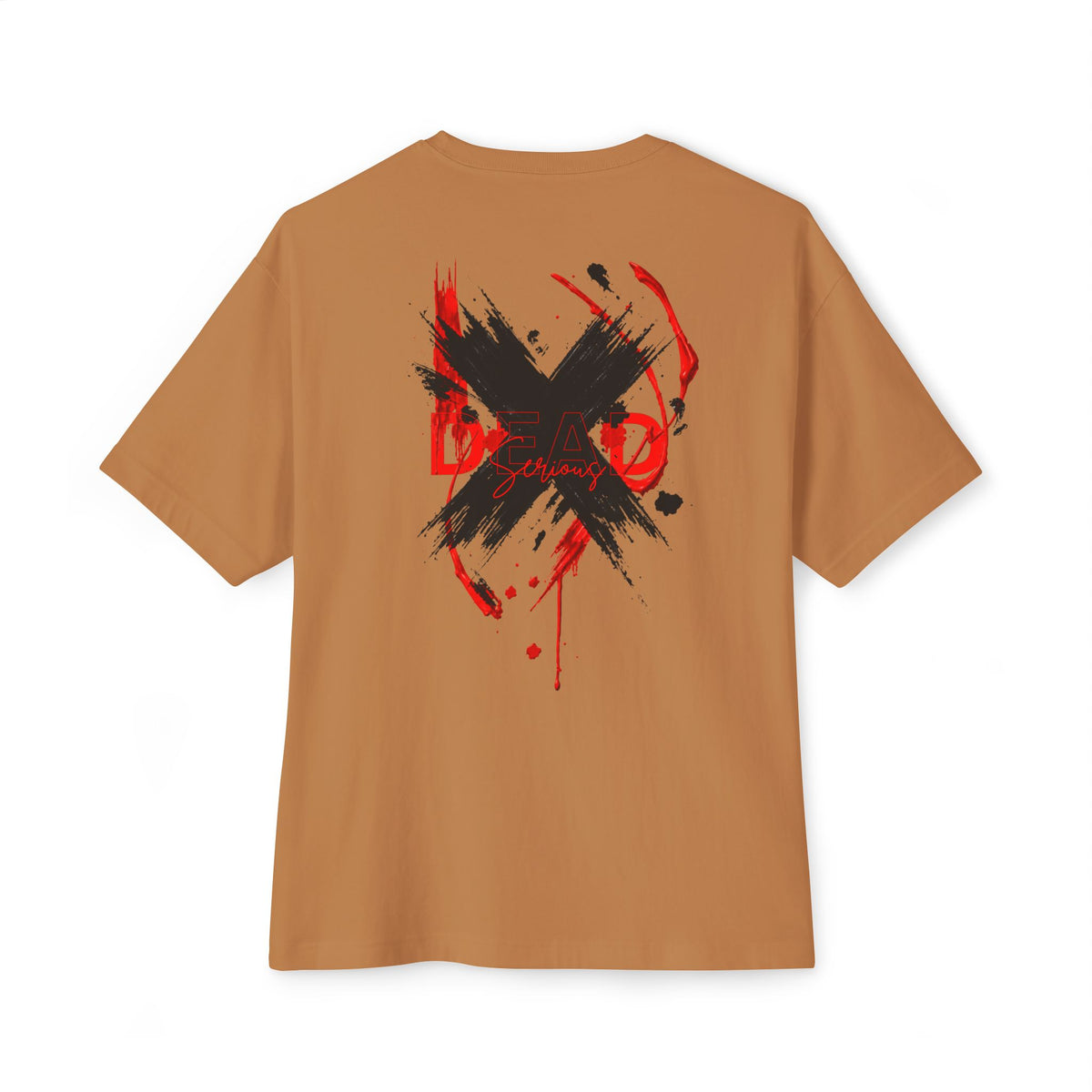 Boxy Tee with Grunge Paint X Graphic — Oversized Streetwear T-Shirt