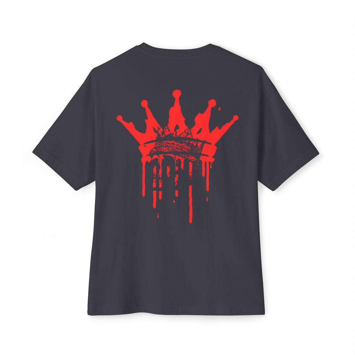 Boxy Tee — Red Drip Crown Graphic T‑Shirt
