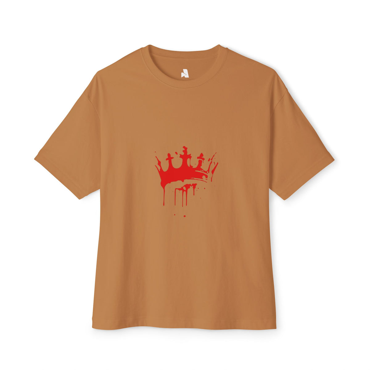 Boxy Tee — Red Drip Crown Graphic T‑Shirt