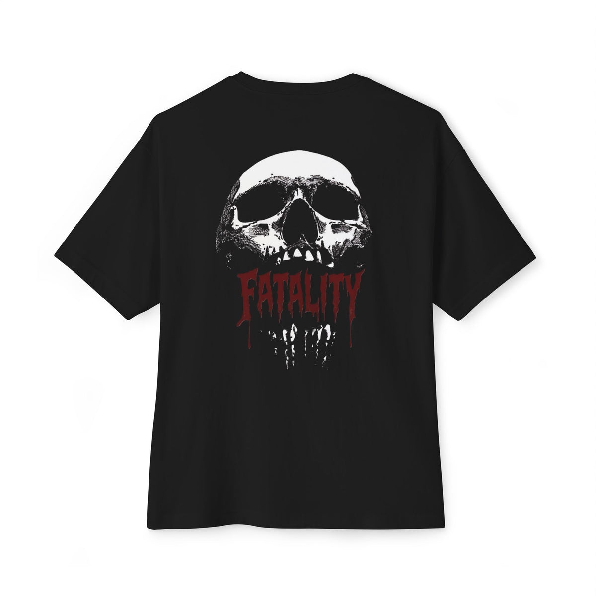 Fatality Graphic Tee — Horror Gaming Style Oversized Shirt