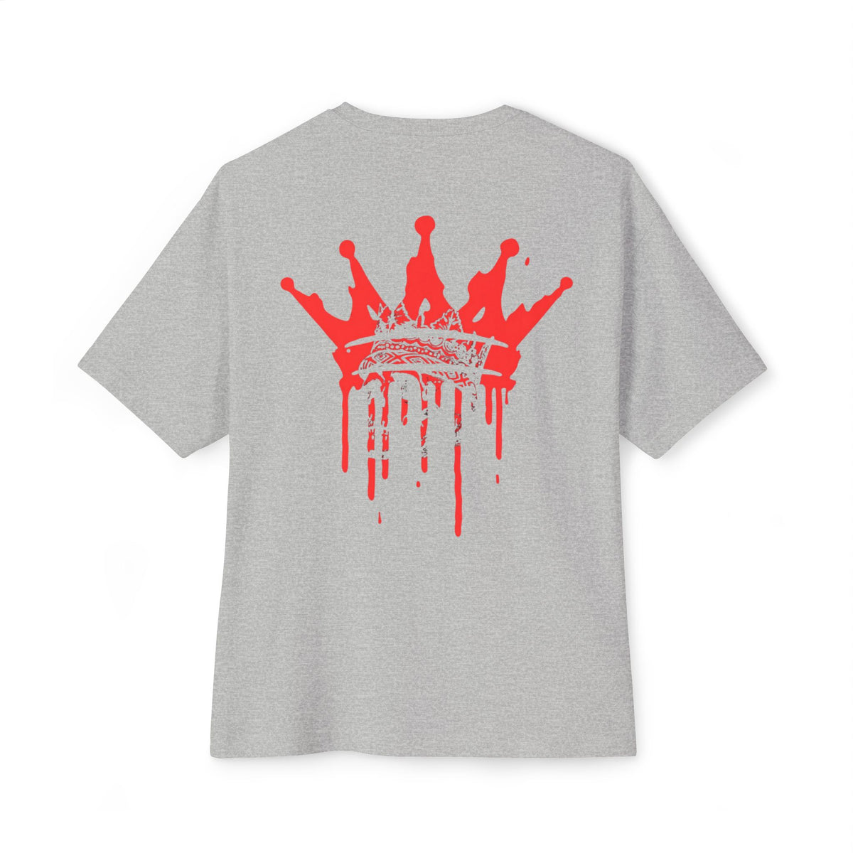 Boxy Tee — Red Drip Crown Graphic T‑Shirt
