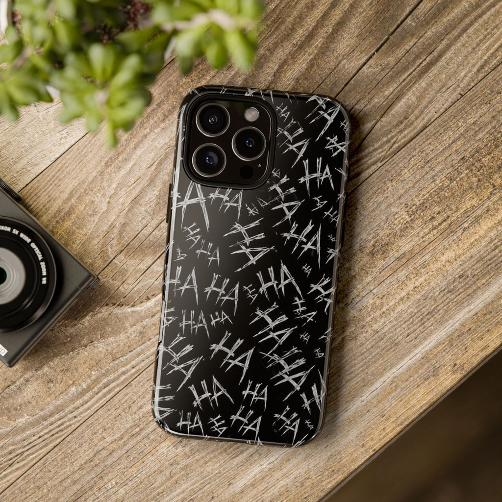 Phone Case — Black 'HA' Graffiti Pattern Protective Case