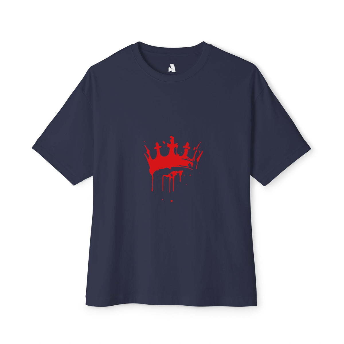 Boxy Tee — Red Drip Crown Graphic T‑Shirt