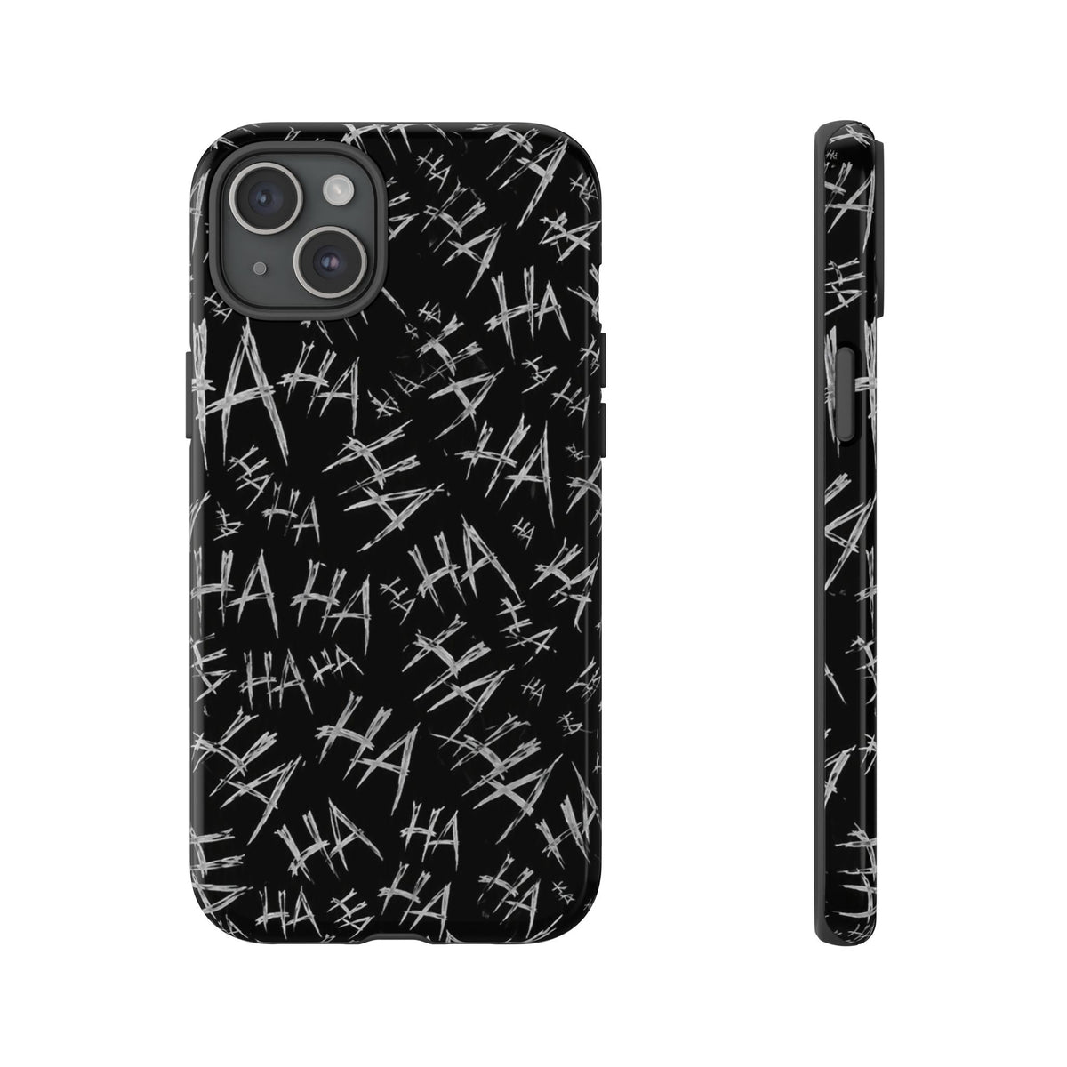 Phone Case — Black 'HA' Graffiti Pattern Protective Case