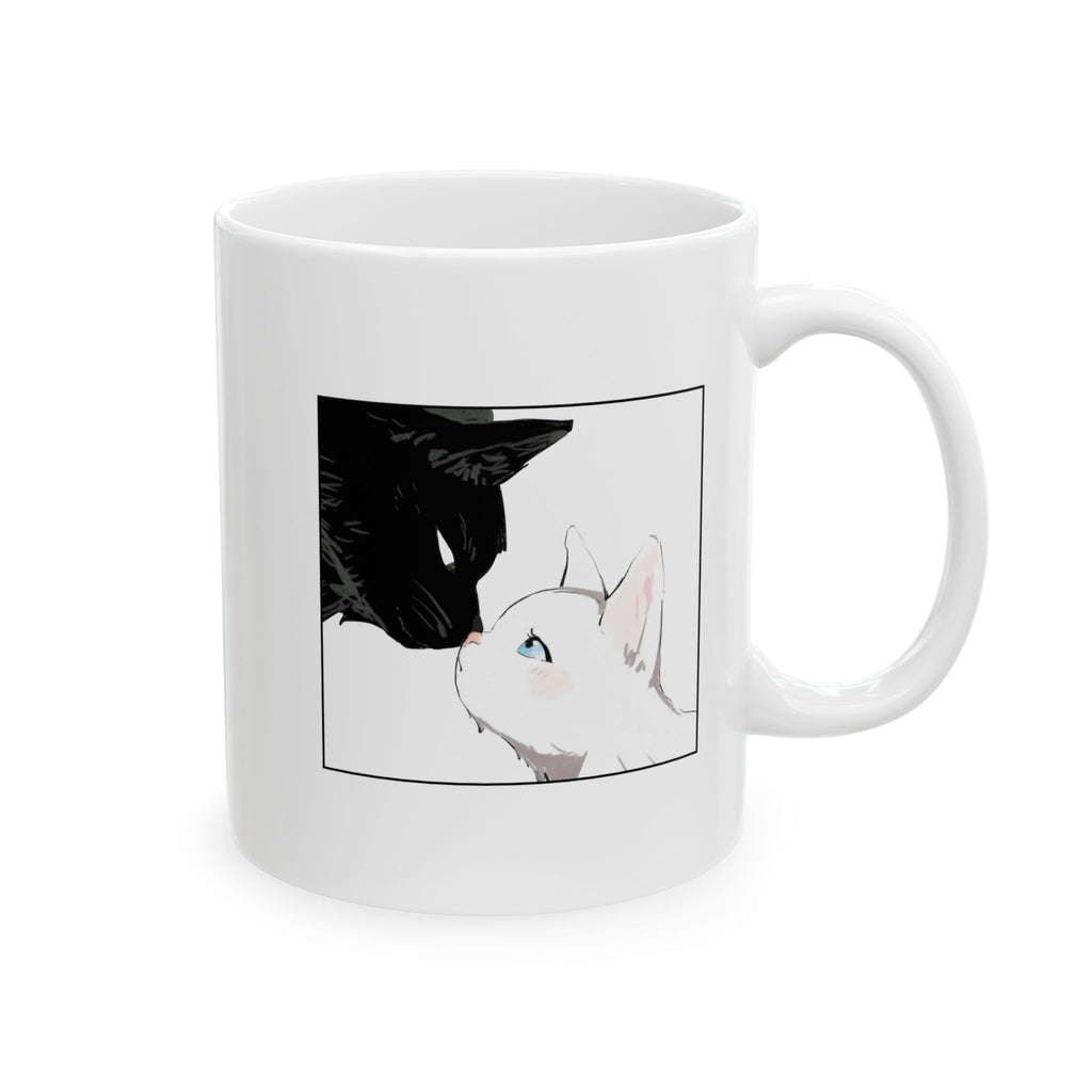 Minimal Cat Sketch Ceramic Mug — Cute Line Art Coffee Cup (11oz, 15oz)