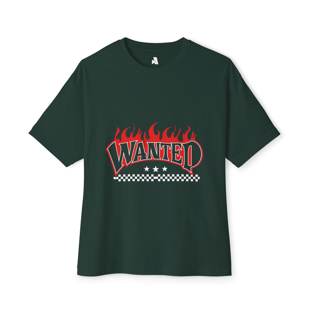 Wanted Flame Graphic Tee — Oversized Boxy T‑Shirt