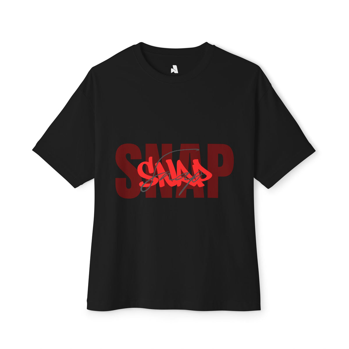 Boxy Tee — 'SNAP' Red Graffiti Logo Oversized T-Shirt