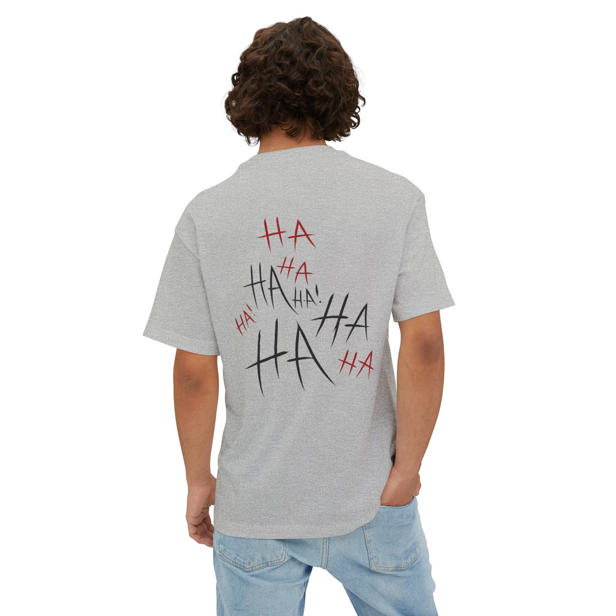 Boxy Tee — Minimal 'HA HA' Sketch Graphic T-Shirt