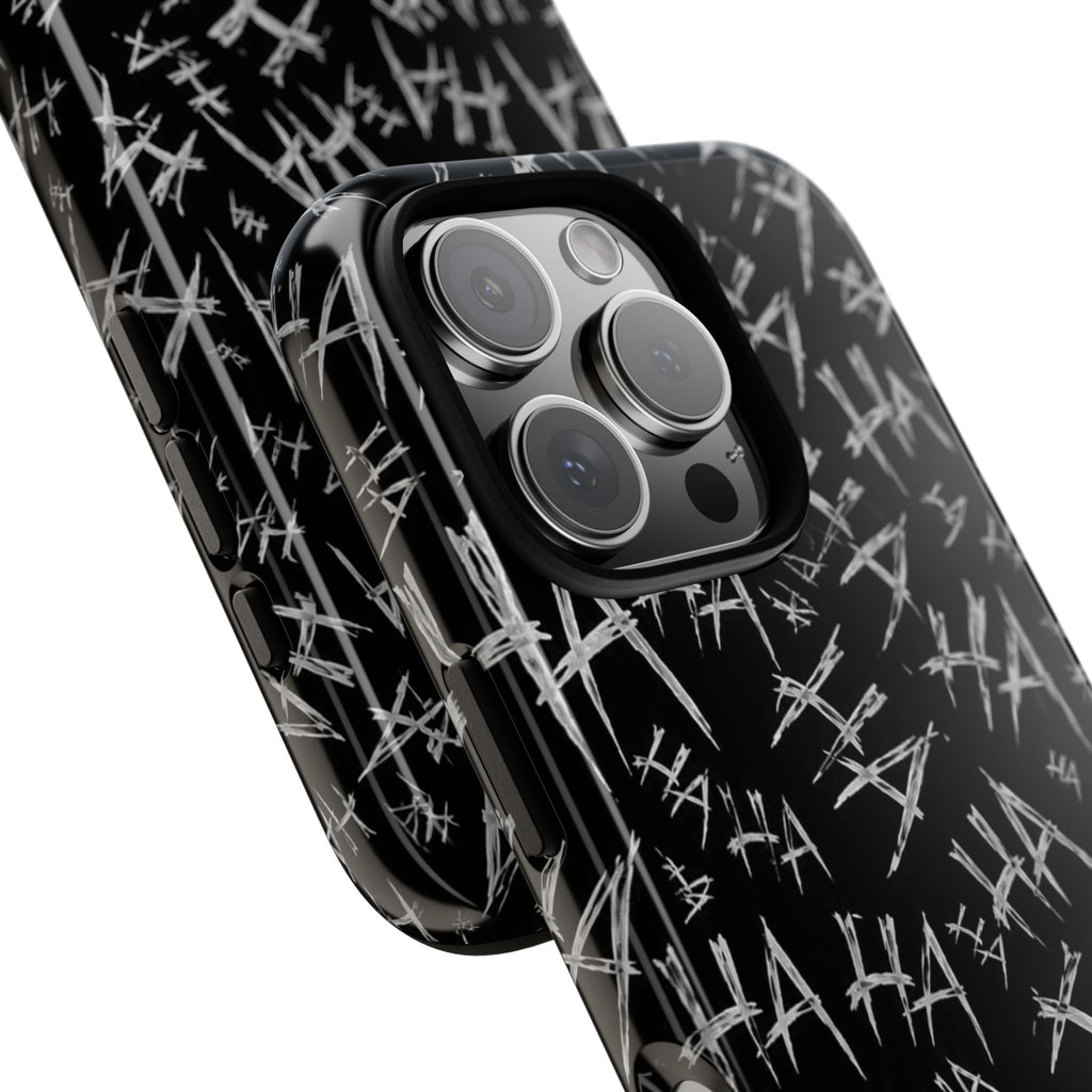 Phone Case — Black 'HA' Graffiti Pattern Protective Case
