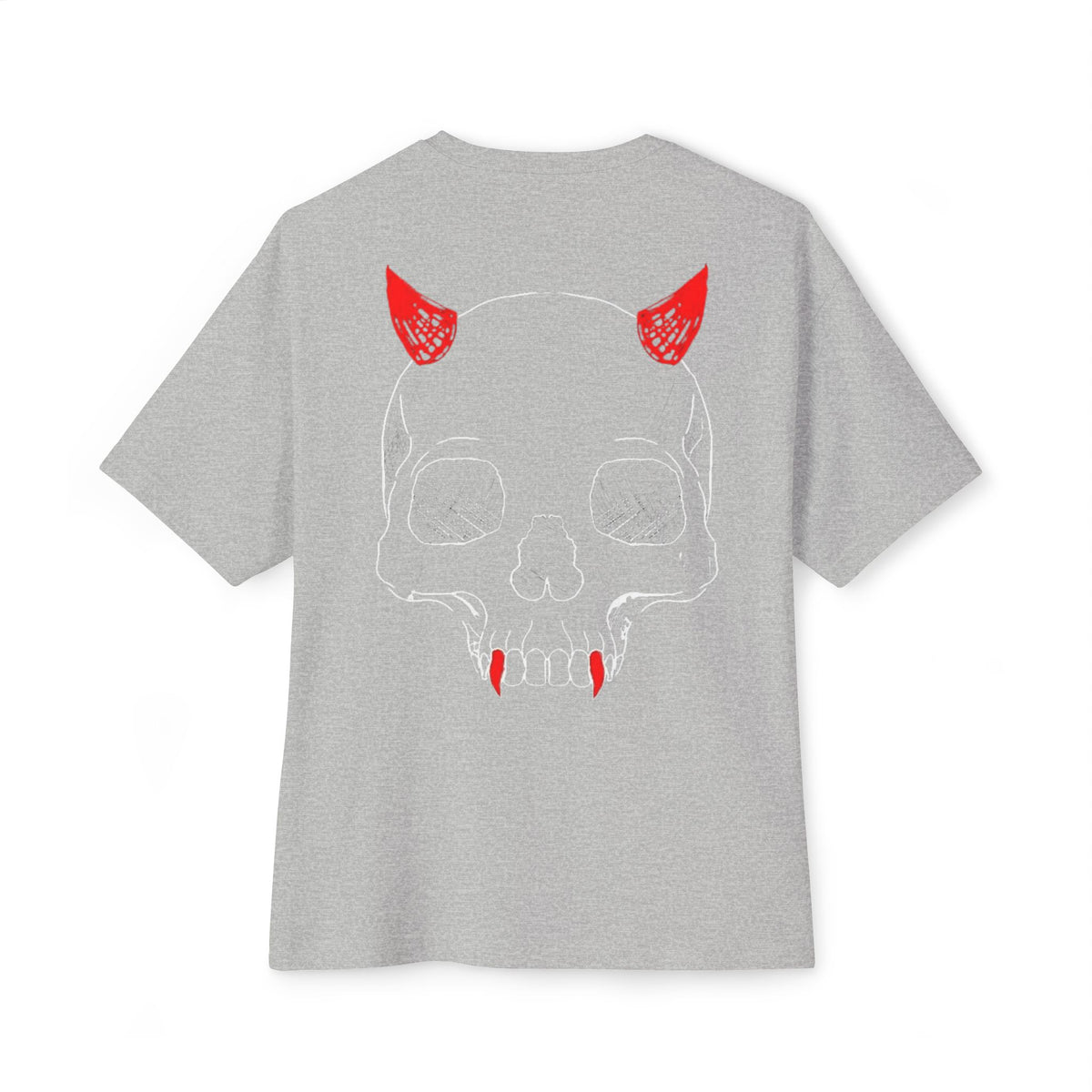 Doodled Skull Oversized Boxy Tee