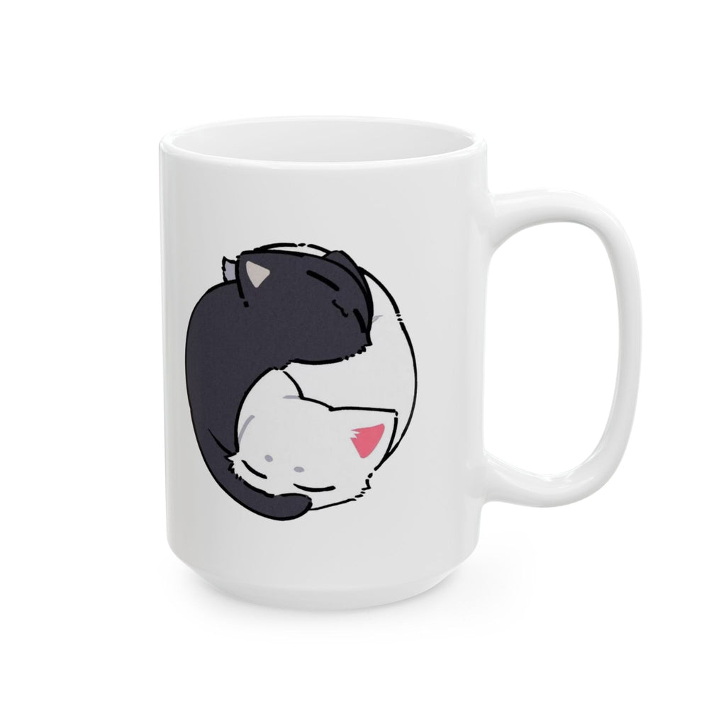 Cat Face Ceramic Mug — Cute Sleeping Kitty Coffee Cup (11oz & 15oz)