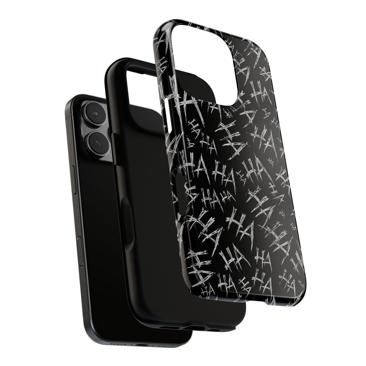 Phone Case — Black 'HA' Graffiti Pattern Protective Case