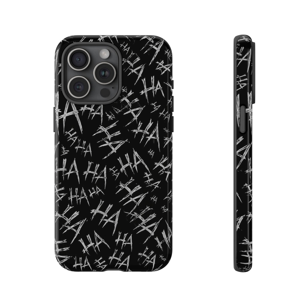Phone Case — Black 'HA' Graffiti Pattern Protective Case