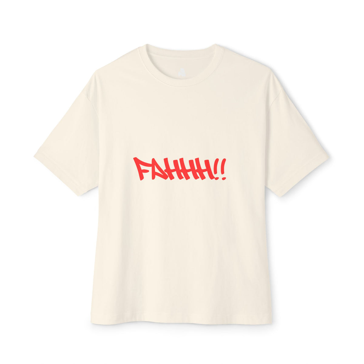Boxy Tee — Red 'FAHHH!!' Graffiti Graphic