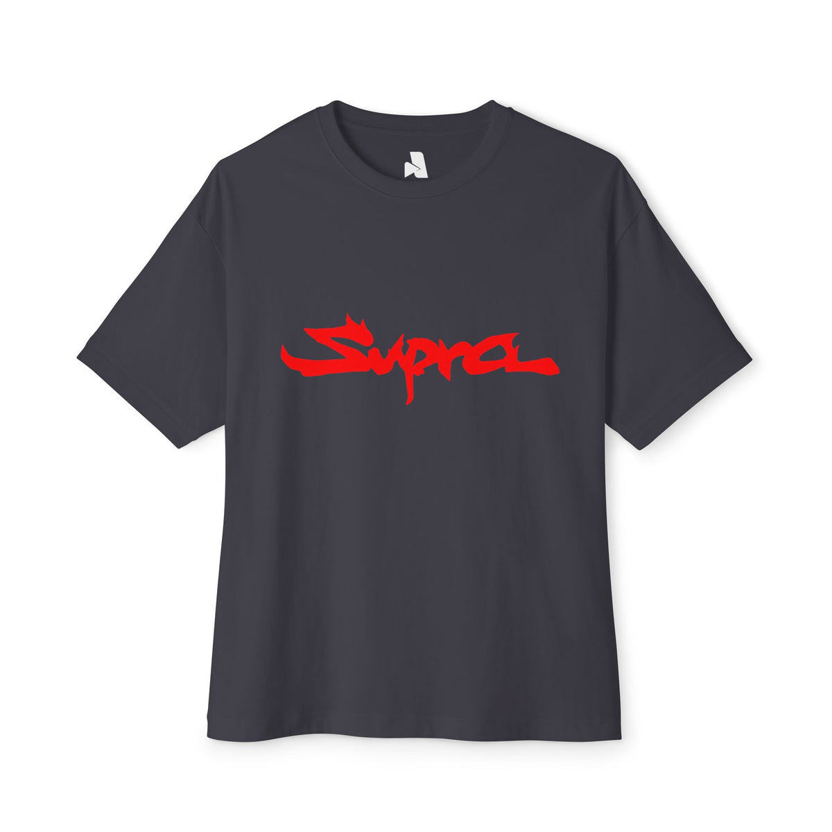 Supra Script Boxy Tee — White Oversized Graphic T-Shirt