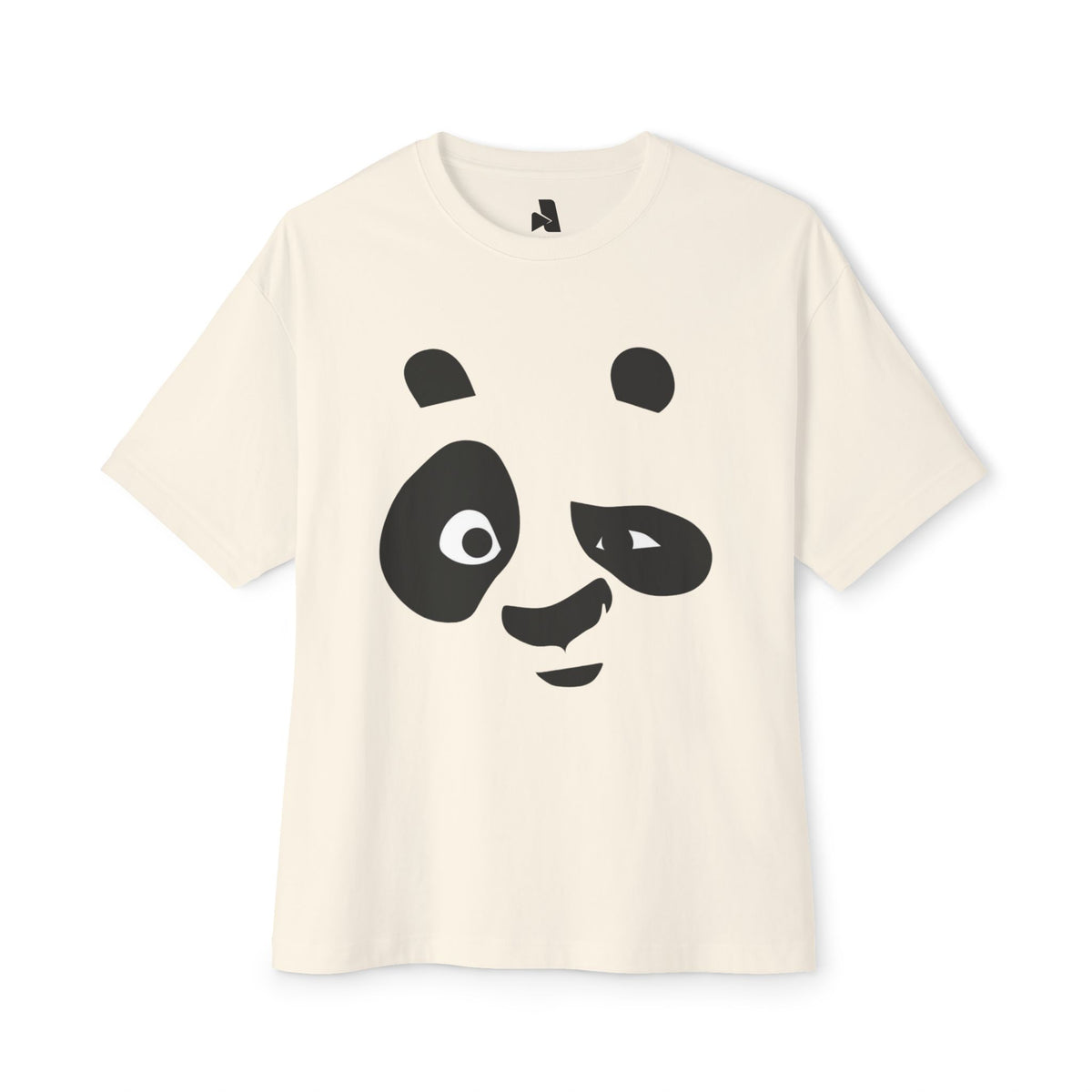 Panda Face Oversized Tee — Cute Minimalist Animal Graphic Shirt