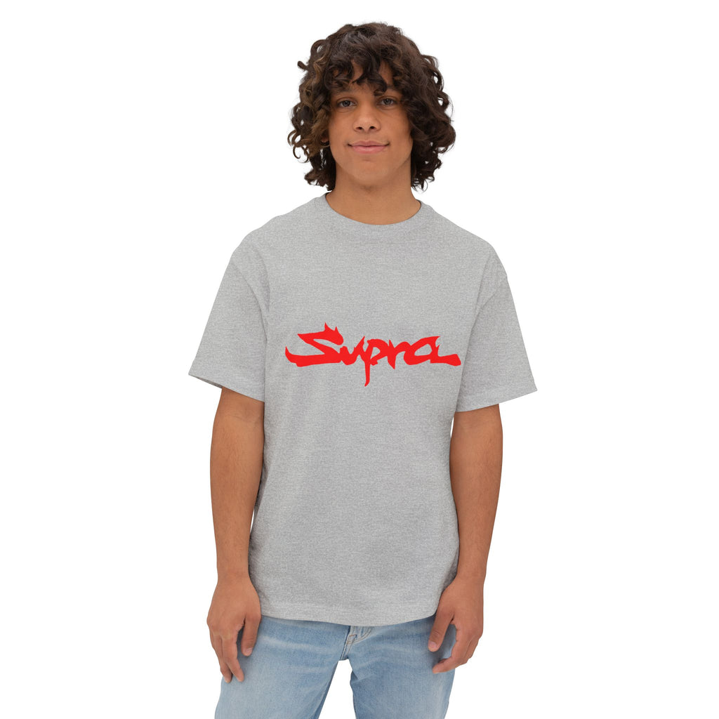 Supra Script Boxy Tee — White Oversized Graphic T-Shirt