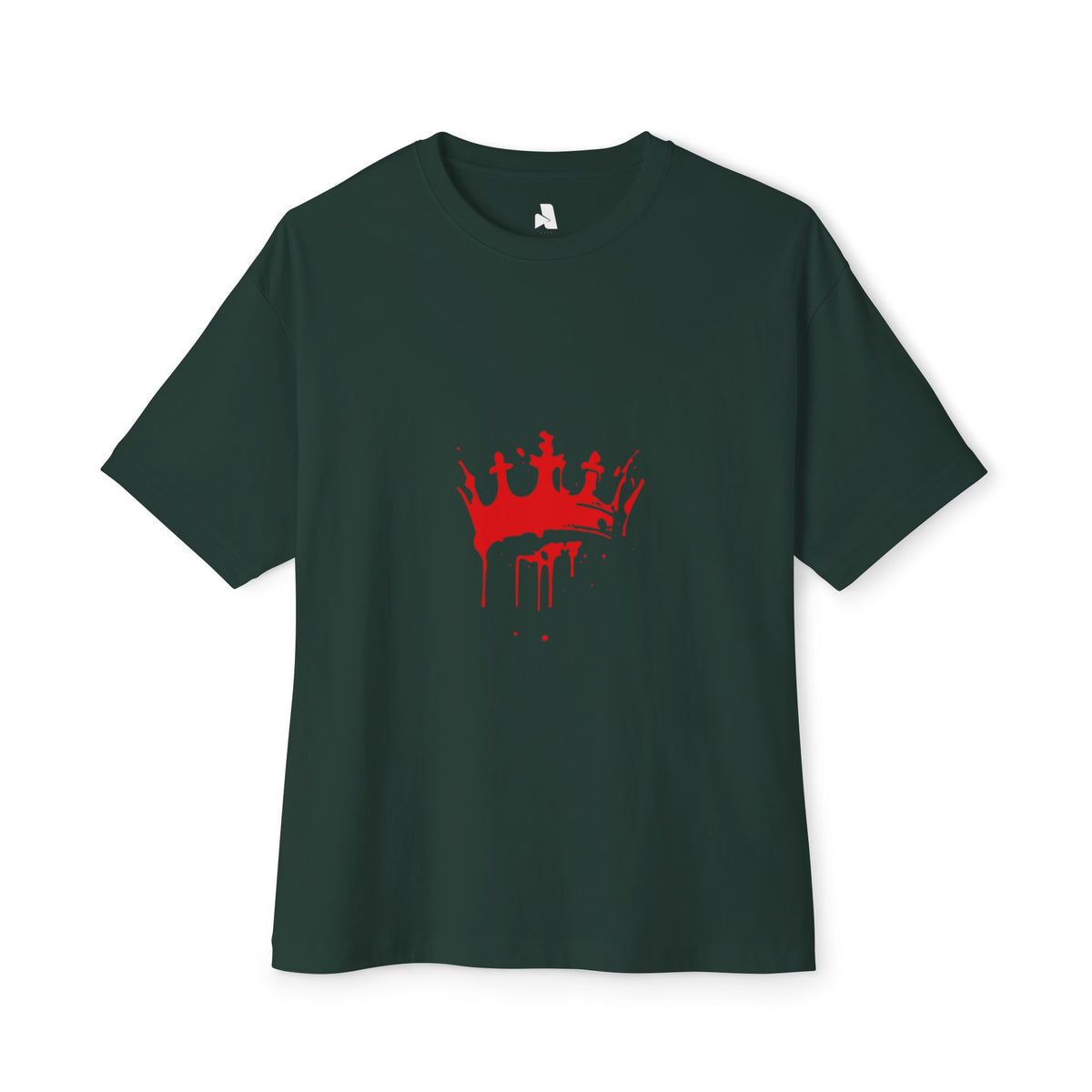 Boxy Tee — Red Drip Crown Graphic T‑Shirt