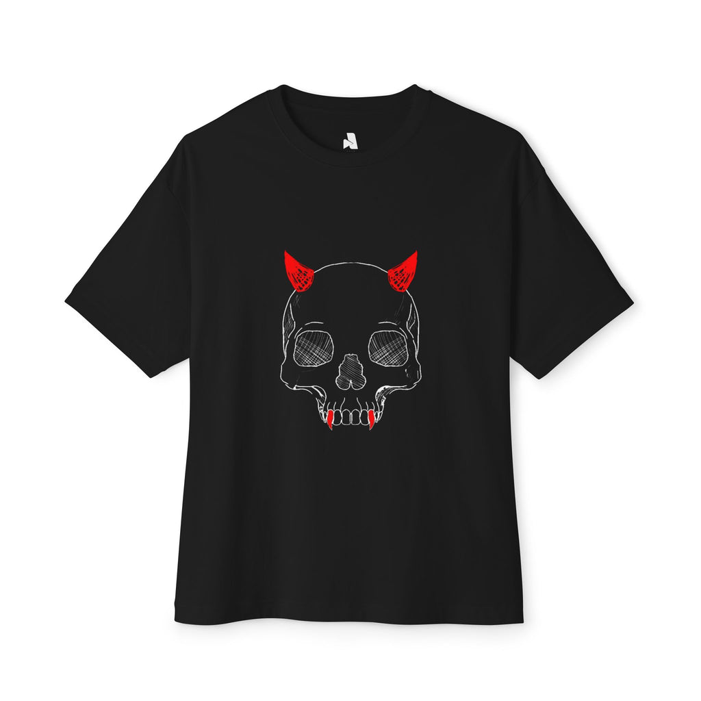Doodled Skull Oversized Boxy Tee