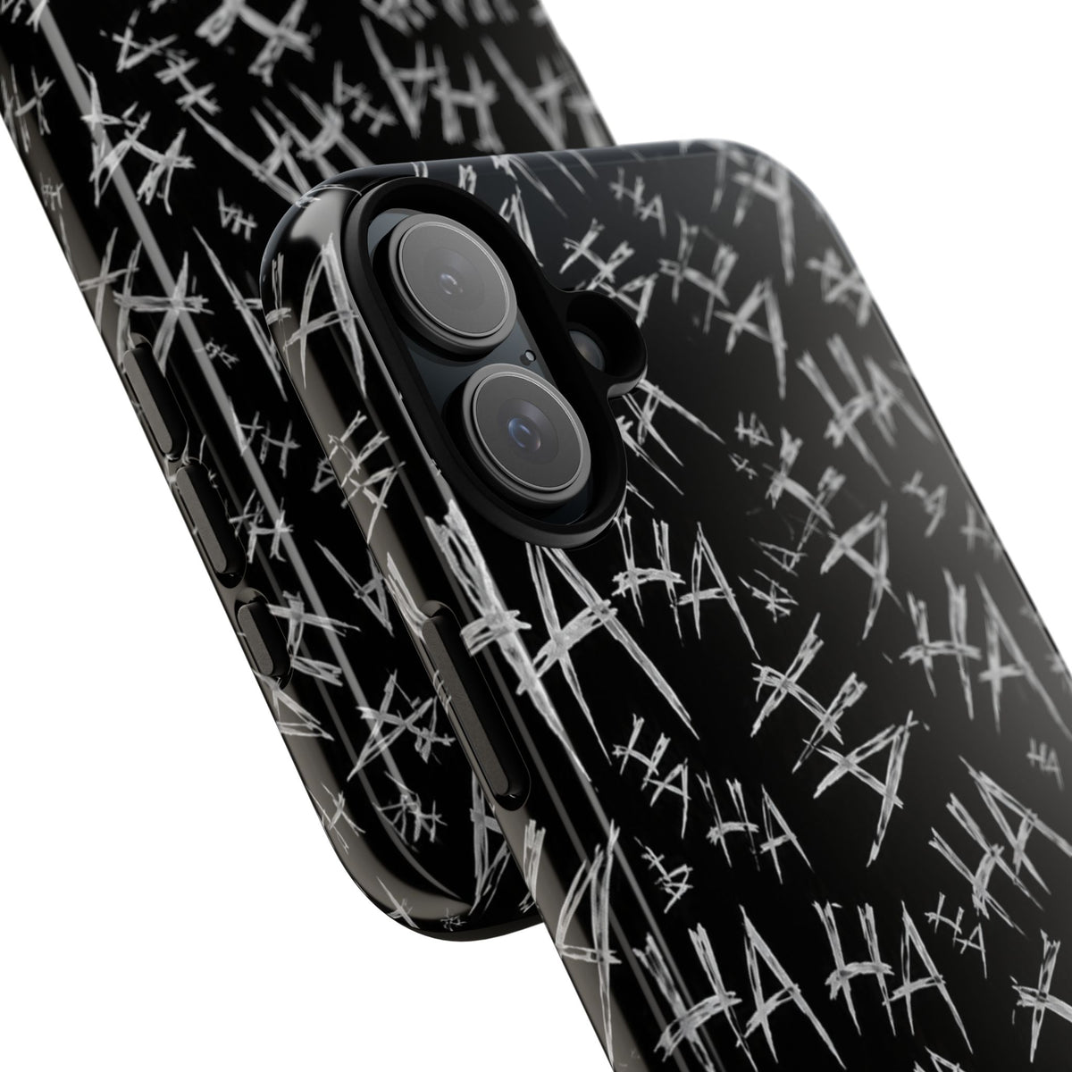 Phone Case — Black 'HA' Graffiti Pattern Protective Case