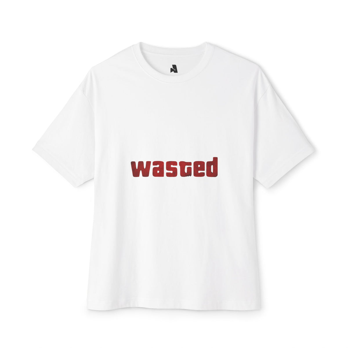 Wasted Graphic Tee — Minimal Red 'wasted' Boxy T-Shirt
