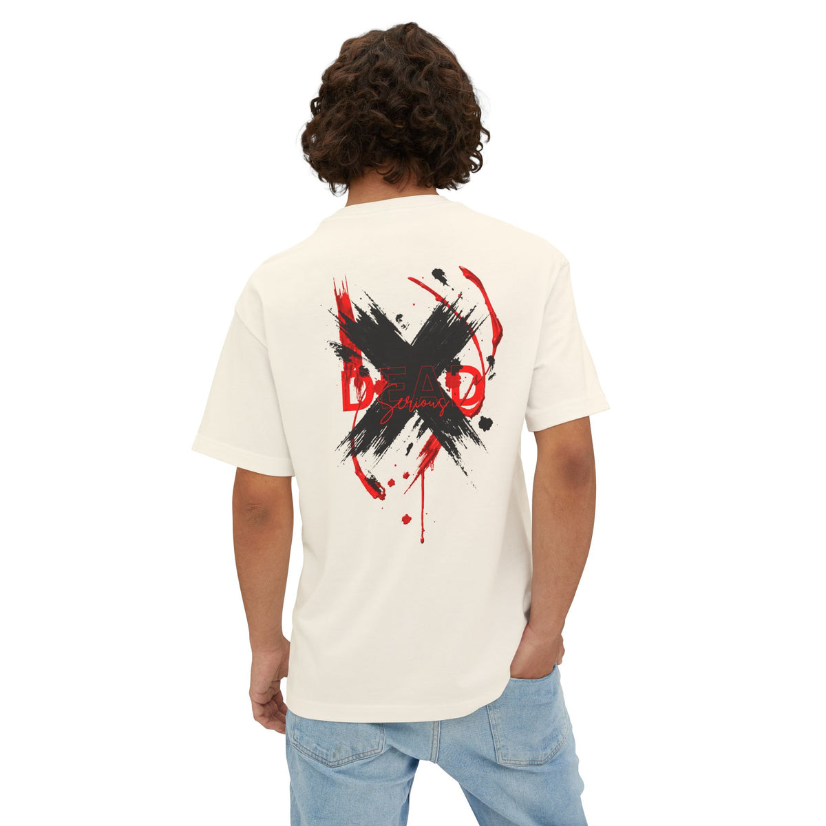 Boxy Tee with Grunge Paint X Graphic — Oversized Streetwear T-Shirt