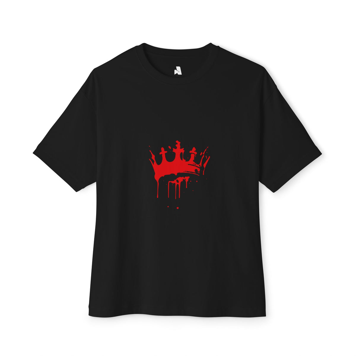 Boxy Tee — Red Drip Crown Graphic T‑Shirt