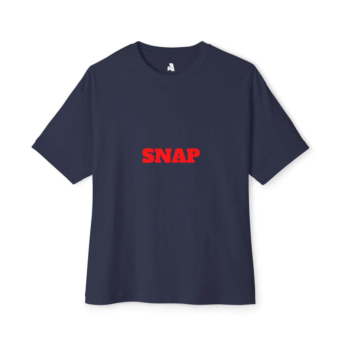 SNAP Graphic Tee — White Oversized Boxy T-Shirt with Bold Red Text