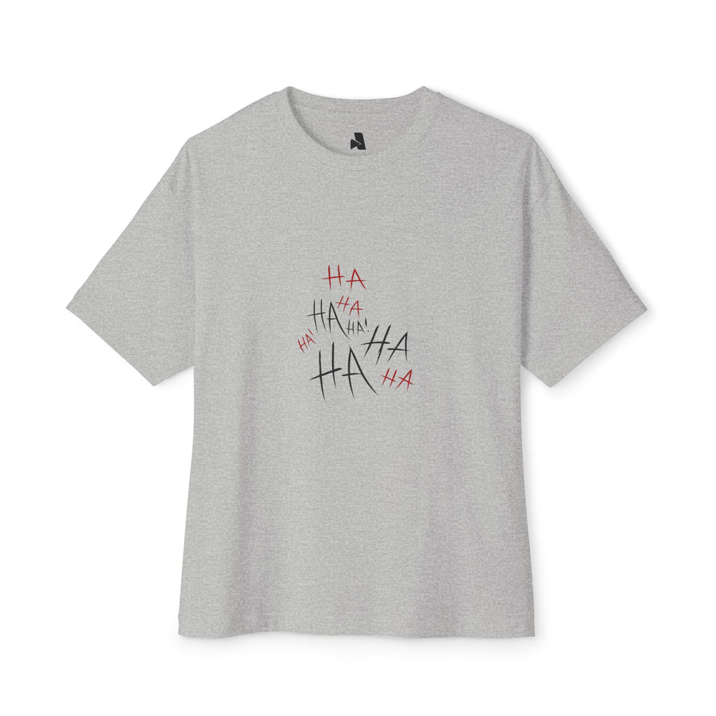 Boxy Tee — Minimal 'HA HA' Sketch Graphic T-Shirt