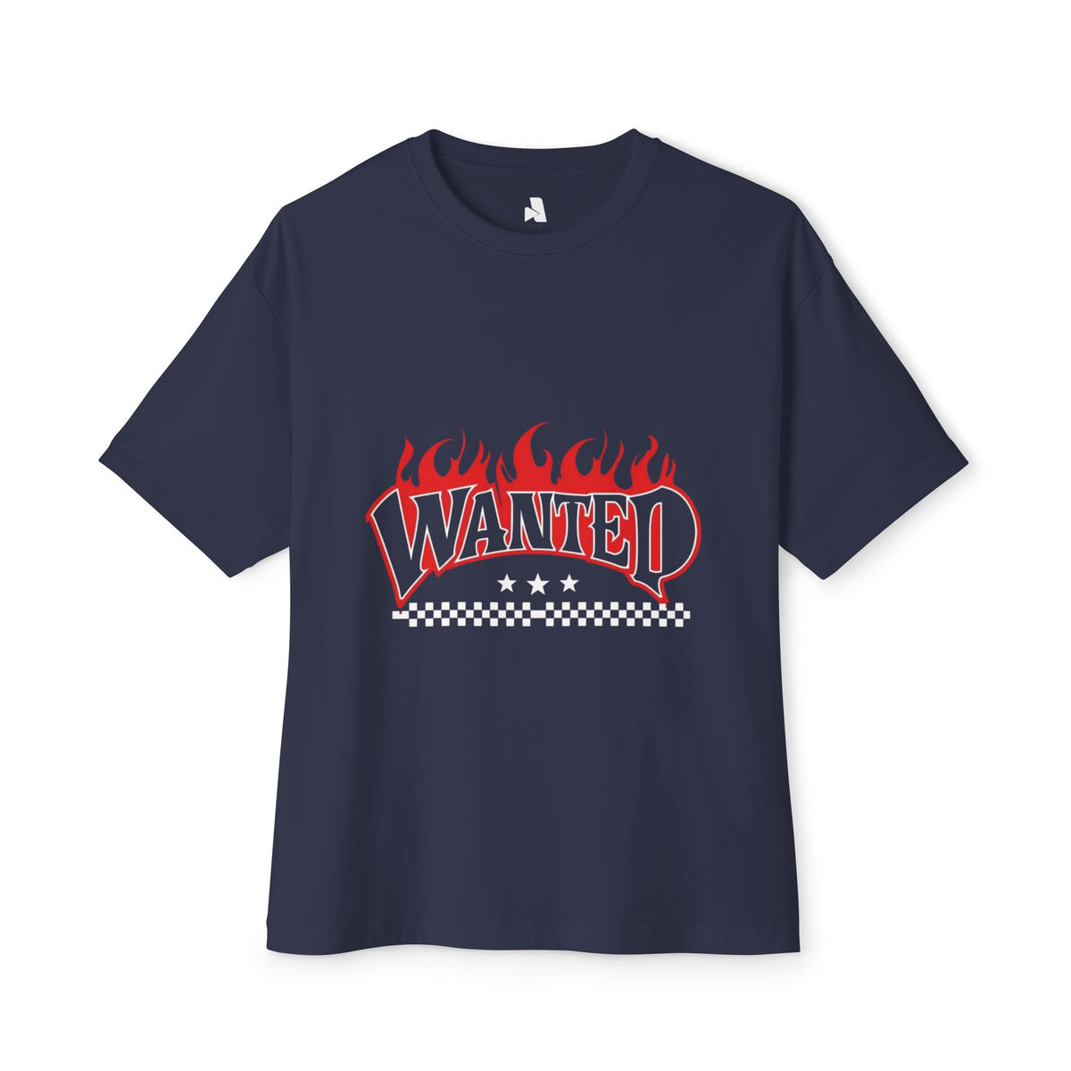 Wanted Flame Graphic Tee — Oversized Boxy T‑Shirt