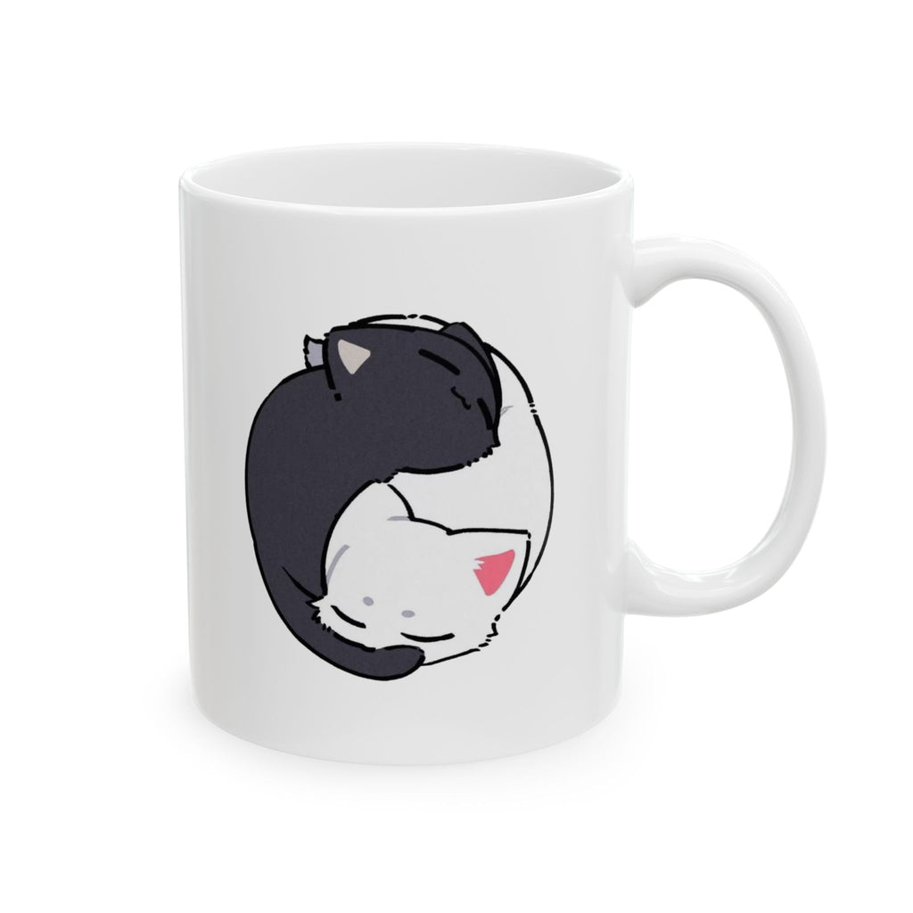 Cat Face Ceramic Mug — Cute Sleeping Kitty Coffee Cup (11oz & 15oz)