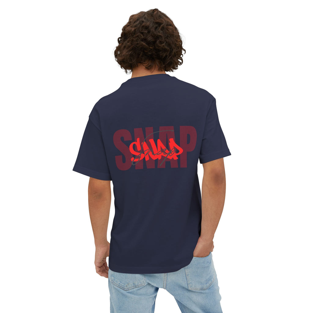SNAP Graphic Tee — White Oversized Boxy T-Shirt with Bold Red Text