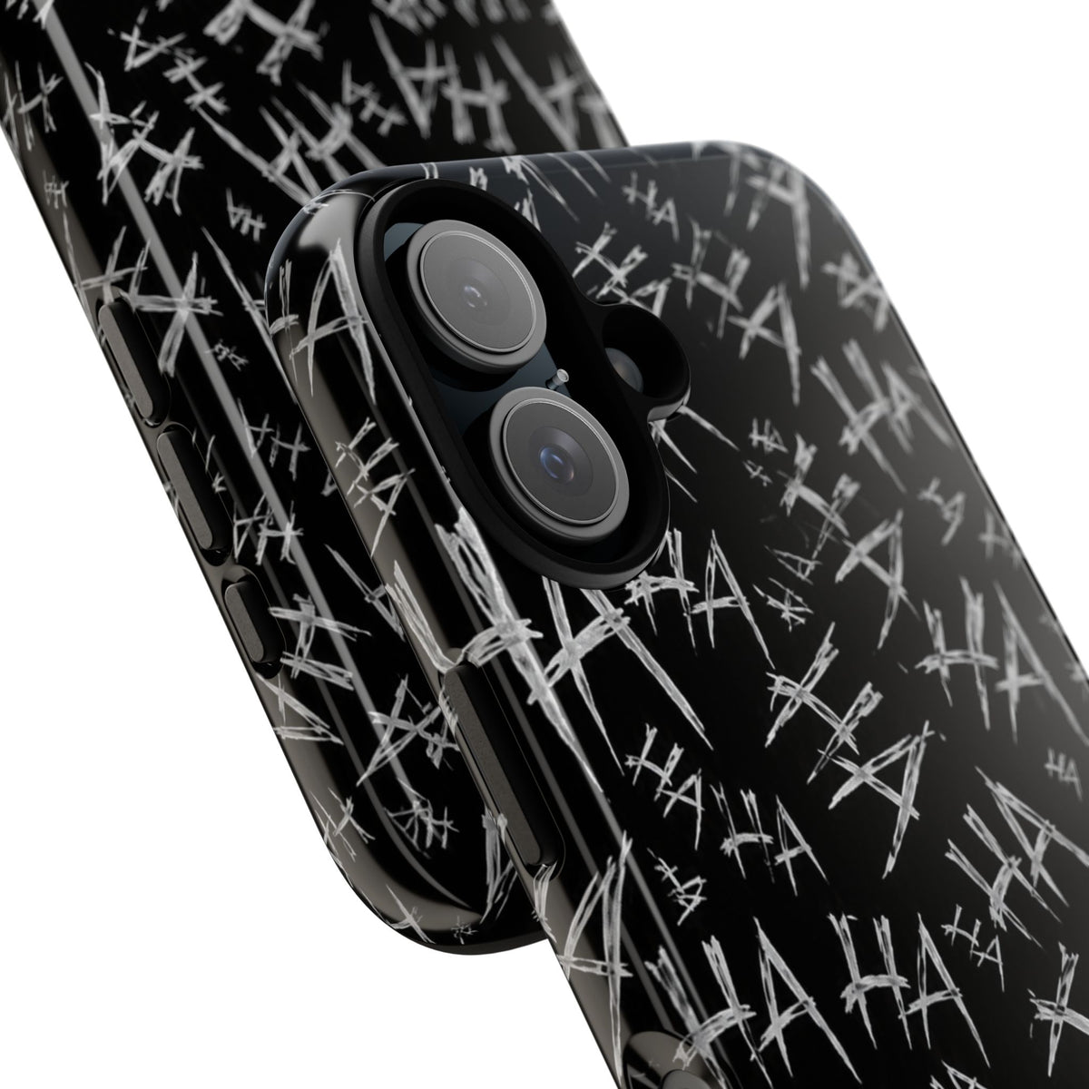 Phone Case — Black 'HA' Graffiti Pattern Protective Case