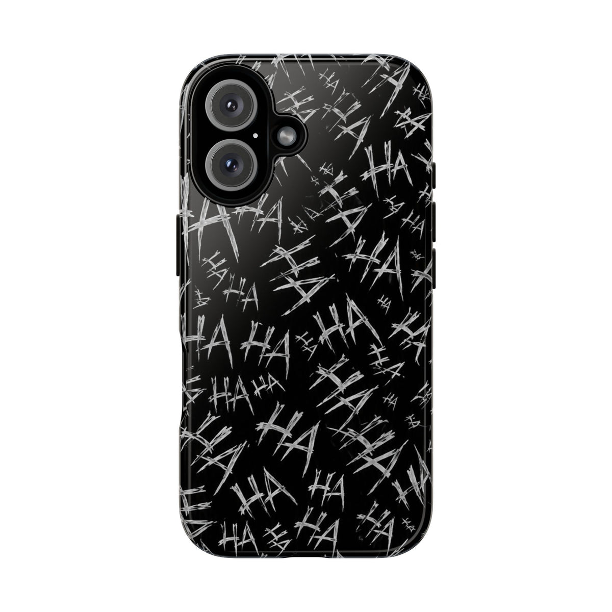 Phone Case — Black 'HA' Graffiti Pattern Protective Case