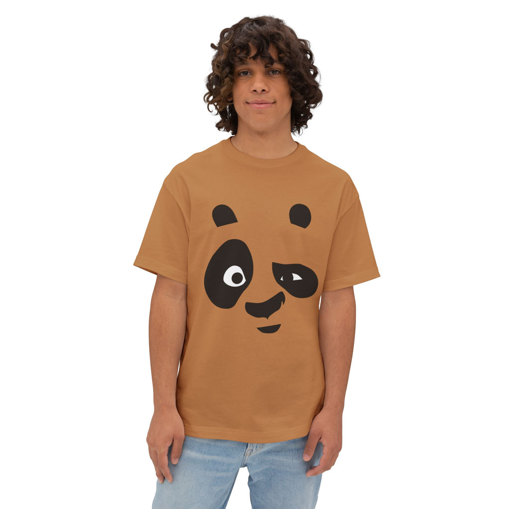 Panda Face Oversized Tee — Cute Minimalist Animal Graphic Shirt