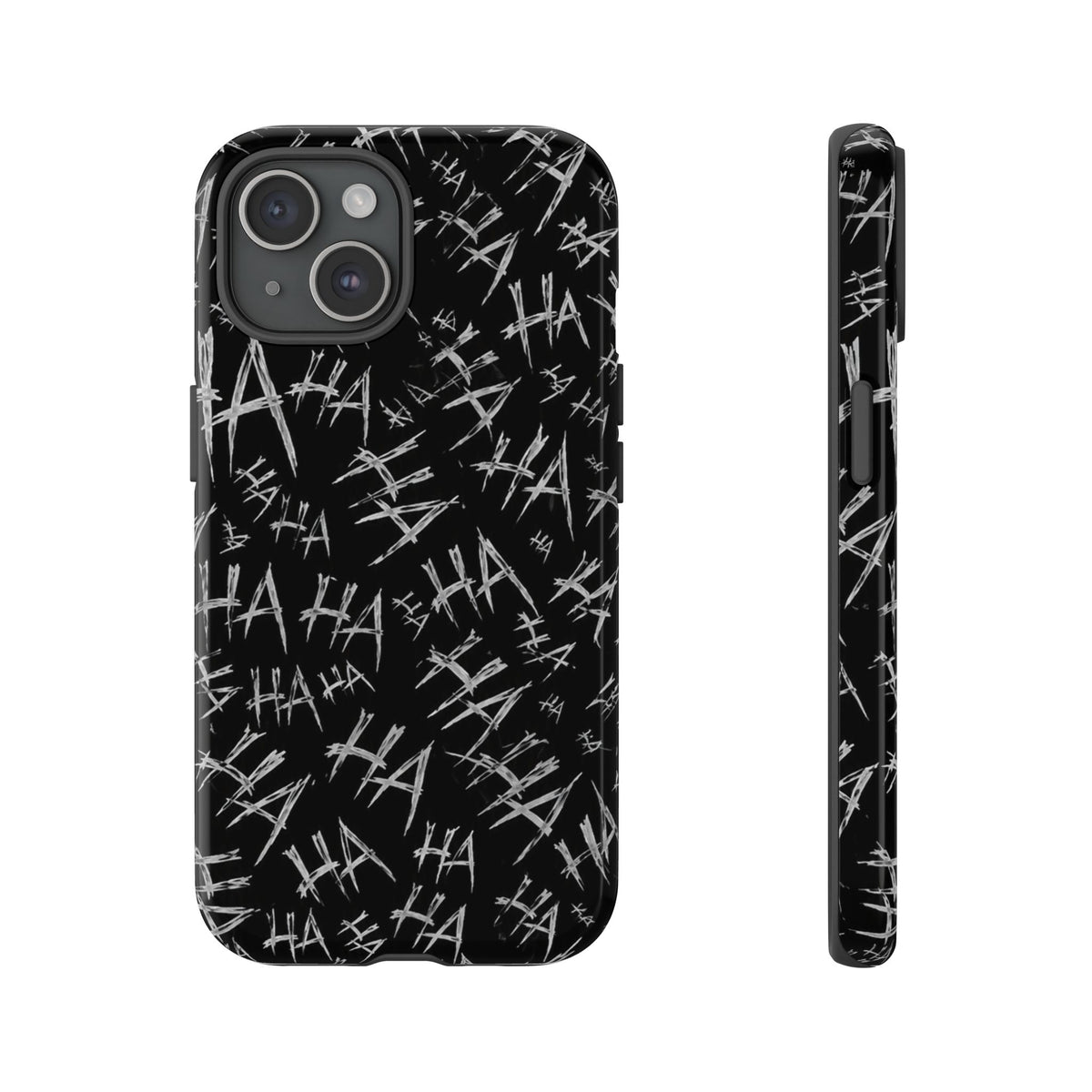 Phone Case — Black 'HA' Graffiti Pattern Protective Case